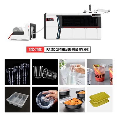 Толығымен автоматты түрде сервогтың пластикалық шыныаяқ термоформа машинасы